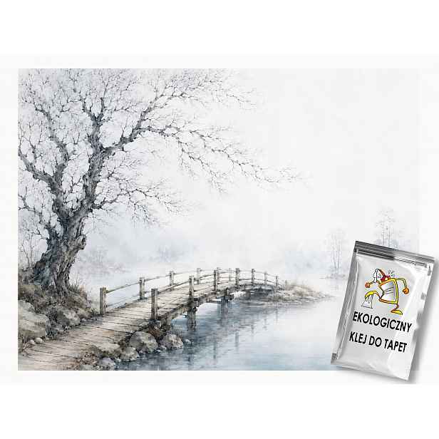 Fototapeta Flizelina Krajina Voda Ostrůvek Dřevo Most Mlha 416x254 130g