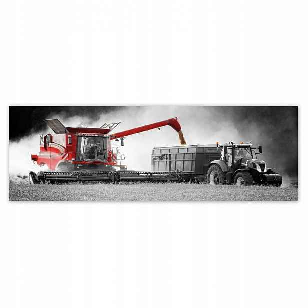 Plakáty 200x66 Červený traktor Žniva