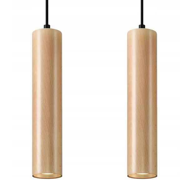 Sollux Závěsná lampa Lino 2 černá-dřevěná GU10 max 40W
