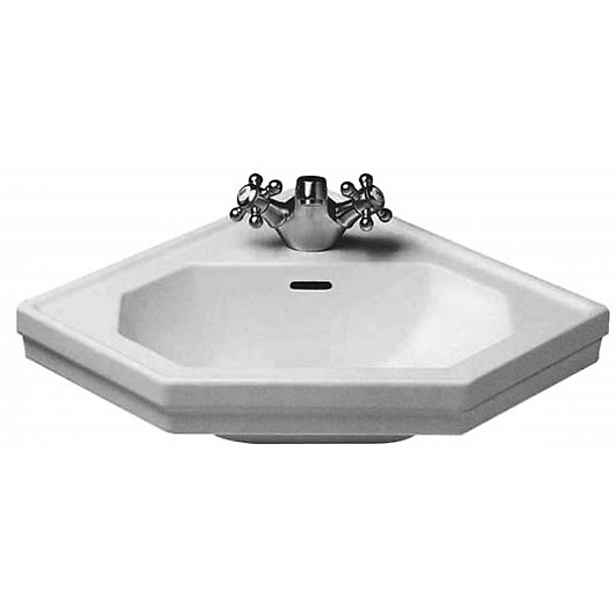Duravit 1930 - Umývátko s přepadem, 60x45 cm, bílá 0793420000