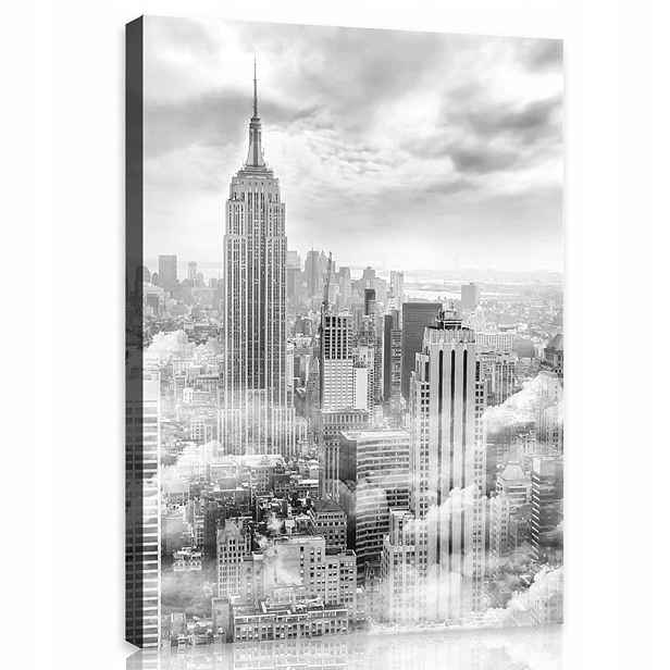Obraz 60x80 New York v mlze Elegantní kabinet v odstínech šedé