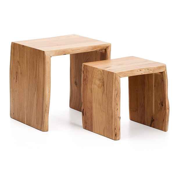 Odkládací stolky v sadě 2 ks z masivu akácie 40x50 cm Lomiri – Kave Home