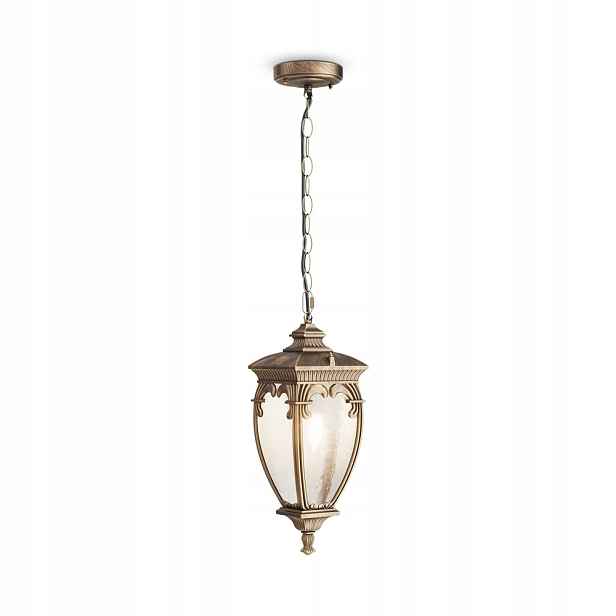 Venkovní závěsná lampa vintage zlato-černá skleněná lampa IP44 Maytoni
