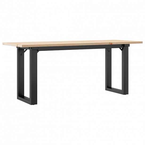 vidaXL Konferenční stolek s O rámem 110x40x45 cm borové dřevo a ocel