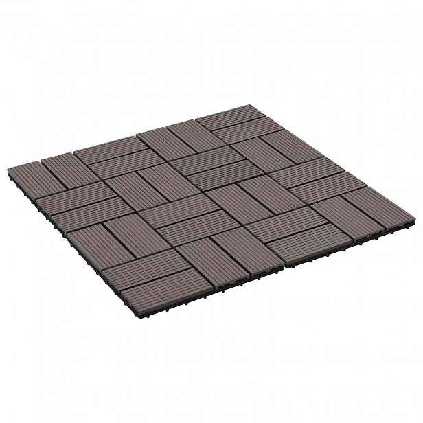 vidaXL Dlažba na terasu 22 ks Tmavě hnědá 30 x 30 cm WPC