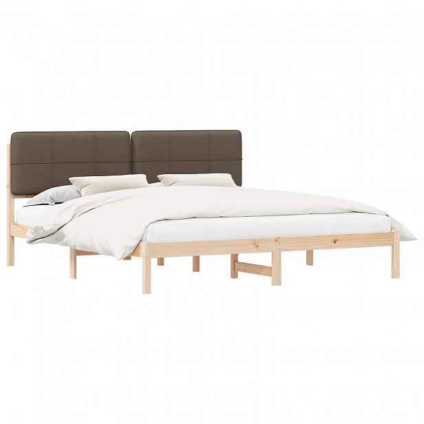 vidaXL Rám postele s čalouněným čelem s čelo Taupe 200 x 200 cm