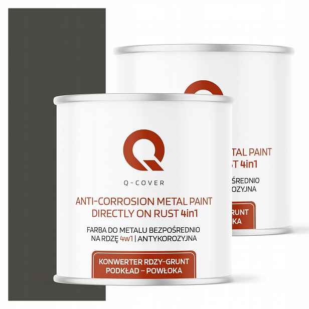 Barva Přímo na rez Metal Aluminium Ocel 2,5L 4v1 Matná Šedá Tmavá