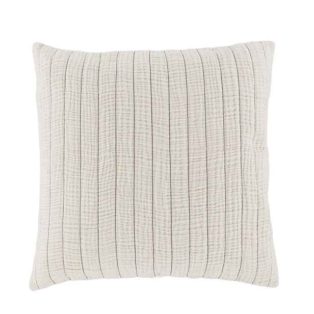 Krémový mušelínový povlak na polštář s pruhy Aix - 45*45 cm Chic Antique