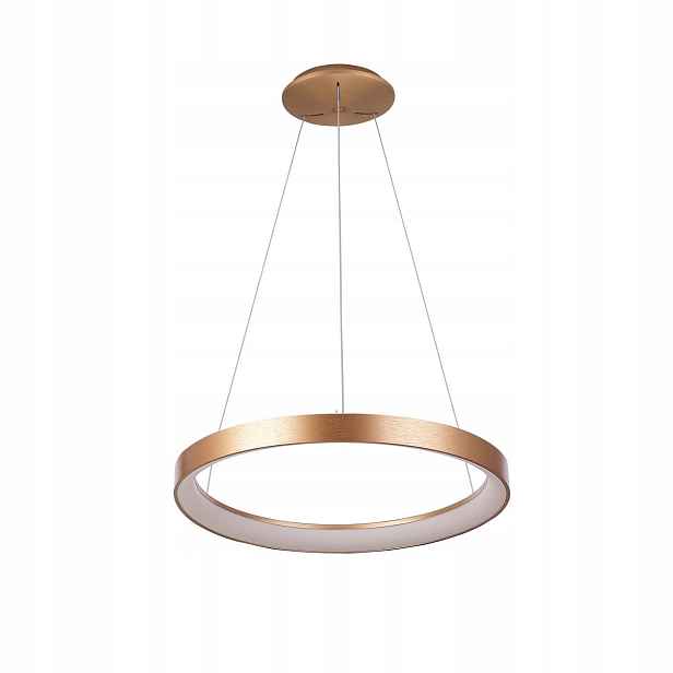 Vico, Moderní zlatá závěsná Led lampa, Ring, 3000K/4000K 48W, 58 cm