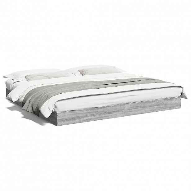 vidaXL Rám postele bez matrace Grey Sonoma 180x200cm kompozitní dřevo