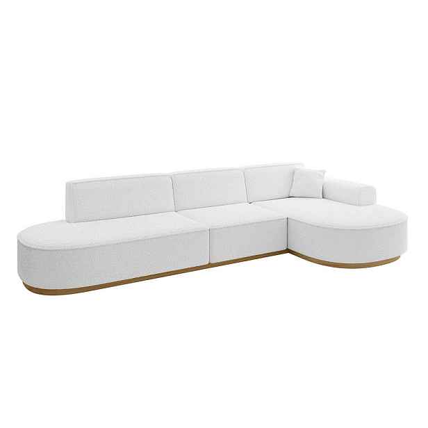 ALTDECOR ROHOVÁ SEDAČKA s otomanem, pravá MARI-L2-v2 328x171x83 Bílá Buklé