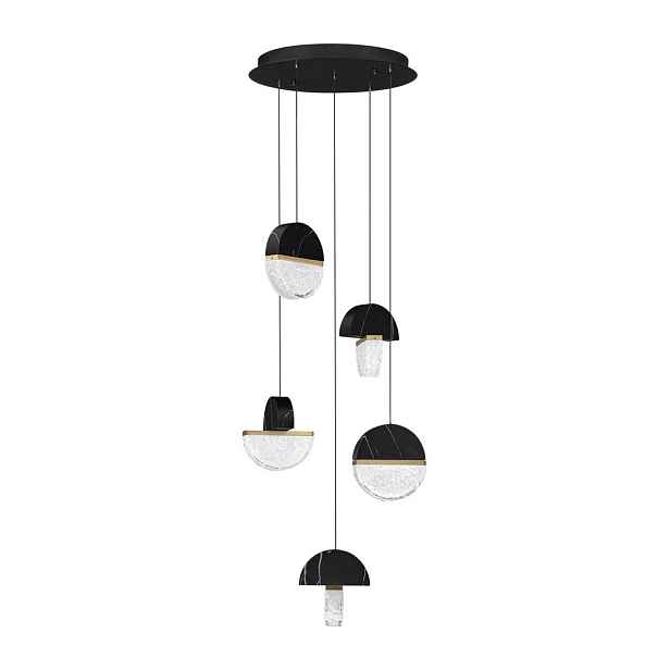 Černé kovové LED stmívatelné závěsné svítidlo ø 46 cm Dorin – Nova Luce