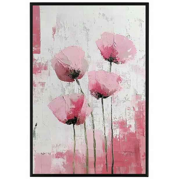 Plakát Rámeček Hliníkový Olej Impasto Příroda Zahrada Jaro Květiny Maki 40x60