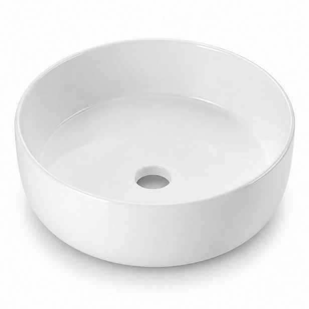 Relaxdays UMYVADLO Bílé keramické na desku kulaté 40,5 cm