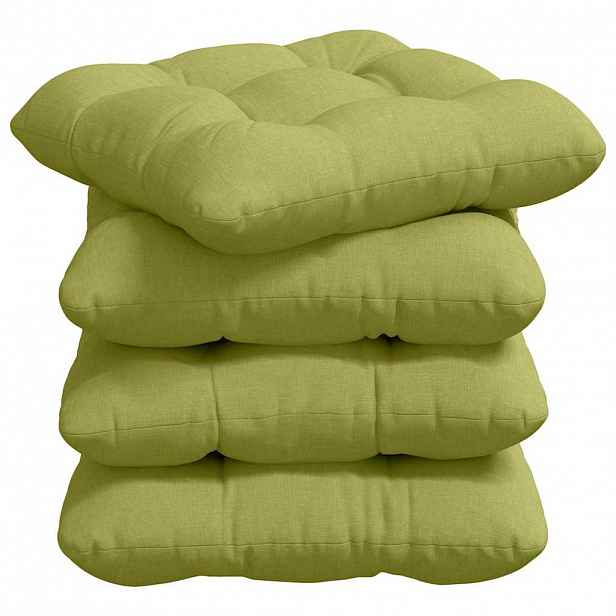 vidaXL Polštáře na sedadla 4 ks Textil Světlá zelená 40 x 40 x 12 cm