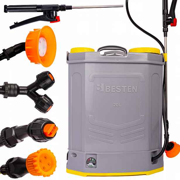 Akumulátorový Postřikovač 20 L Elektrický Zahradní Zádový Lanka Trysky