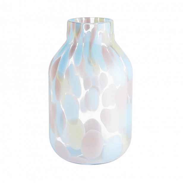 Butlers CONFETTI Váza skleněná 28 cm - modrá/růžová