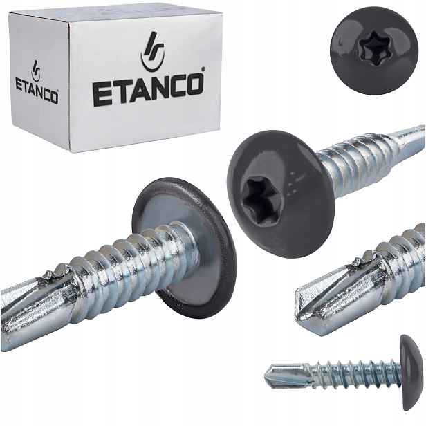 Šrouby do kovu Torx 3 mm 4,8 x 22 mm Ral 7024 500 ks Etanco GT3 Ph
