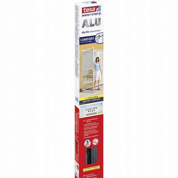 Tesa Alu Comfort Moskytiéra pro dveře s hliníkovým rámem 2,4 m x 1,2 m antracit