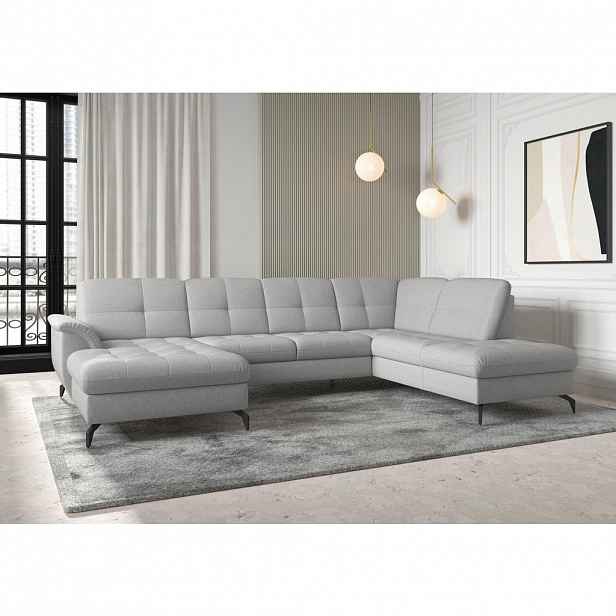 Sit & More SEDACÍ SOUPRAVA, textil, světle šedá