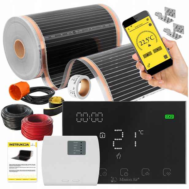 Set Fólie Vyhřívací Podložka Infračervená 160 W 3,5 m²