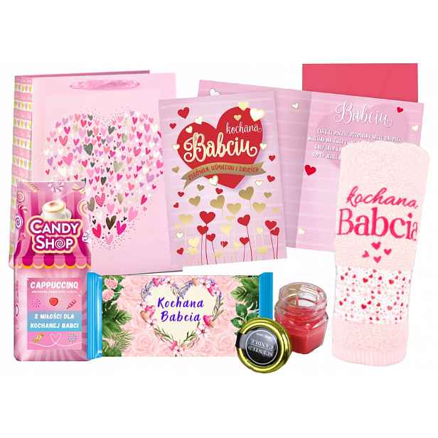 Dárek ke Dni babiček Sada pro babičku Ručník Svíčka Káva Dárek