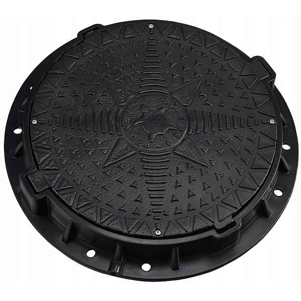 Krytka do studny Babylonplast plastová kulatá Ø80 cm černá B125