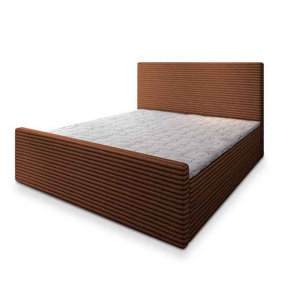 MASSENO AMERICKÁ POSTEL BRENTO, 200x200 cm s matrací a úložným prostorem, H2+H3, měděná