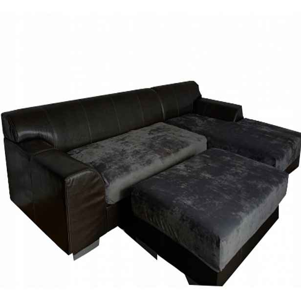Potah na sedadlo rohové pohovky velurový elastický Černý 70x130x15