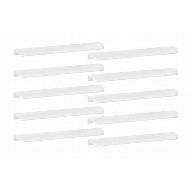 Set 10X Nábytková úchytka hranatá Bílá Alu 436 mm lehká a odolná UA02