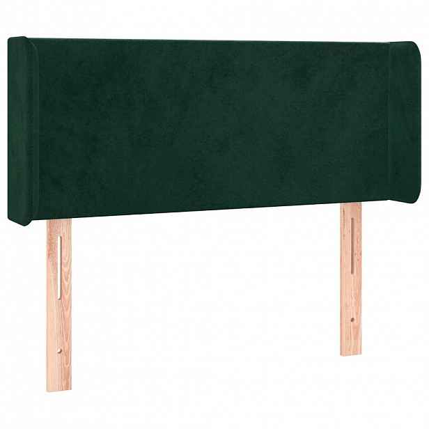 vidaXL Čelo postele typu ušák tmavě zelená 103x16x78/88 cm samet