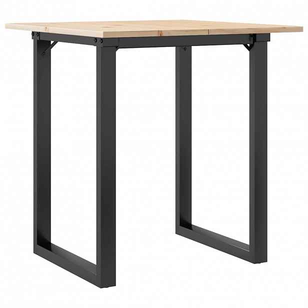 vidaXL Jídelní stůl s O rámem 70 x 70 x 75 cm borové dřevo a ocel