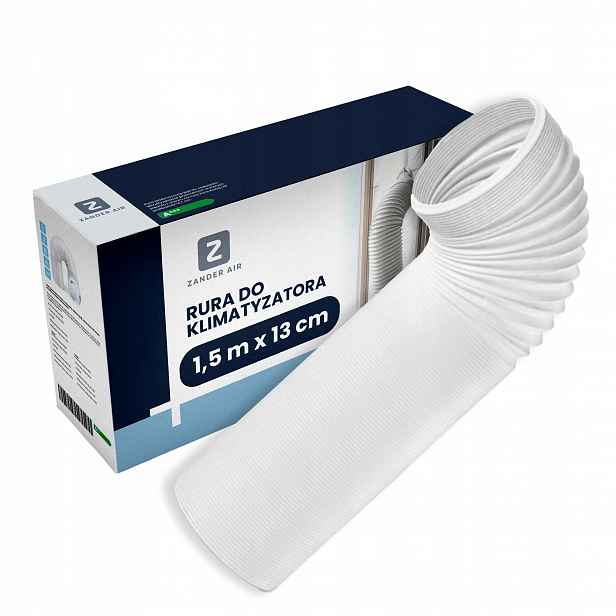 Trubka Pro Přenosnou Klimatizaci 13 cm x 1.5 m Bílá Flexibilní Hadice Pro Klima