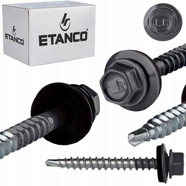 Farmářské vruty 4,8x50 mm Ral 7016 100 ks plechových vrutů Etanco GTF2 Z14
