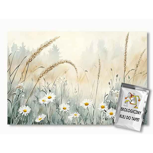 Fototapeta Flizelina Příroda Léto Pole Obilí Klasy Květiny 254x184 130g