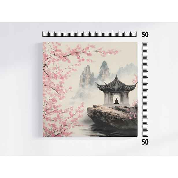 Obraz Na Plátně Canvas Japonsko Asie Chrám Meditace Višeň Hory 50x50