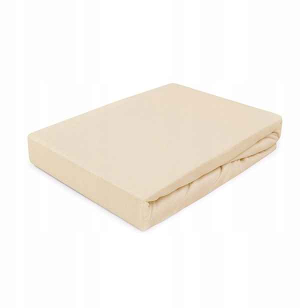 Prostěradlo jersey s gumou silné premium 200x220 světle béžové