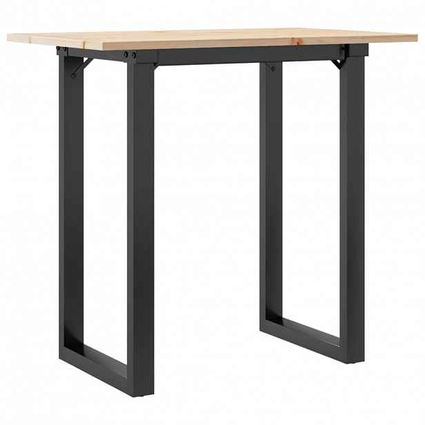 vidaXL Jídelní stůl s O rámem 80 x 50 x 75 cm borové dřevo a ocel
