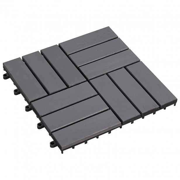 vidaXL Dlažba na terasu 30 ks Šedá 30 x 30 cm Akáciové dřevo