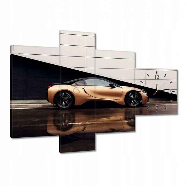Nástěnné hodiny 100x70 Zlaté Bmw Auto