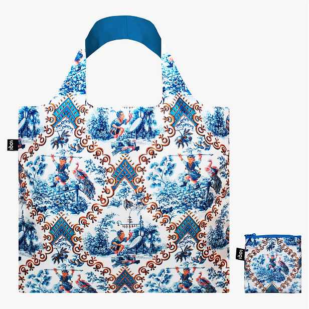 Skládací nákupní taška LOQI DECORATIVE ART Toile de Jouy Juggler