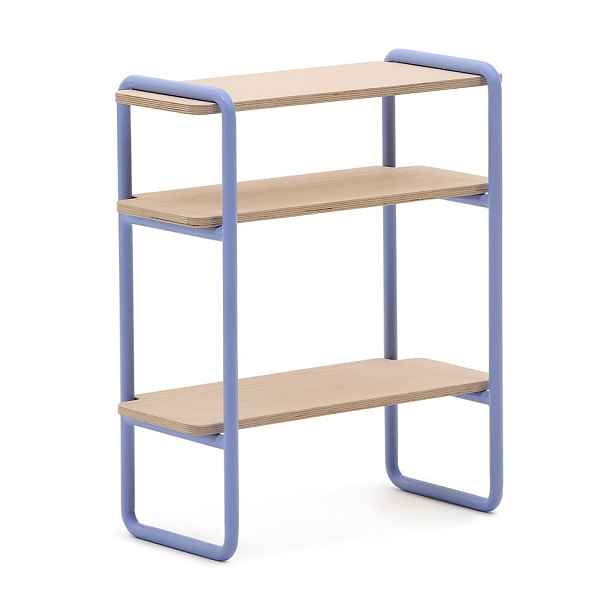 Světle modrá/v přírodní barvě závěsná dětská knihovna v dekoru jasanu 60x70x28 cm Tinn – Kave Home
