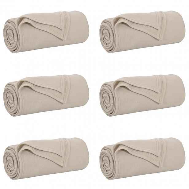 vidaXL Dekorační deky 6 ks Béžová 270 x 240 cm 5.08 kg Fleece