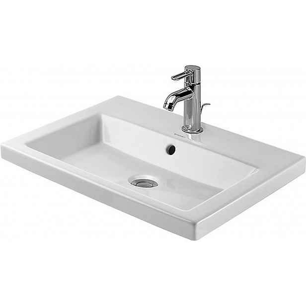 Duravit 2nd floor - Umyvadlo 60x43 cm, s přepadem, s otvorem pro baterii, bílá 0347600000