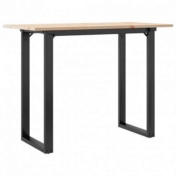 vidaXL Jídelní stůl s O rámem 100 x 50 x 75 cm borové dřevo a ocel