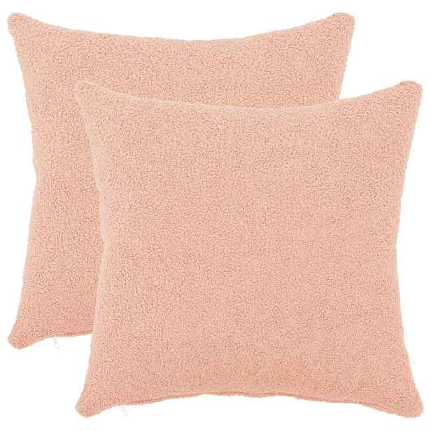 vidaXL Povlak na polštář 2 ks HEERLEN Růžová 30 x 30 cm Bouclé