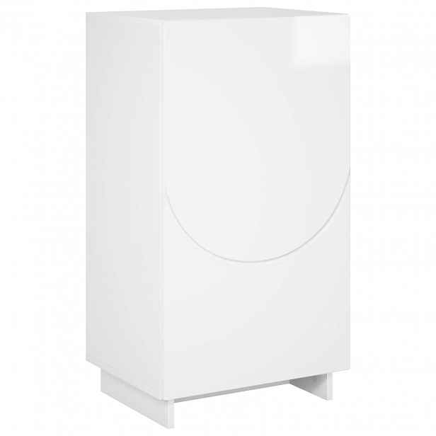 vidaXL Botník 48 x 38 x 87,5 cm kompozitní dřevo Bílá s vysokým leskem