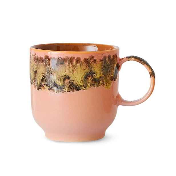 Růžovo-hnědý hrnek Coffee 70s Lush - 10*7*8cm / 250 ml  HKLIVING