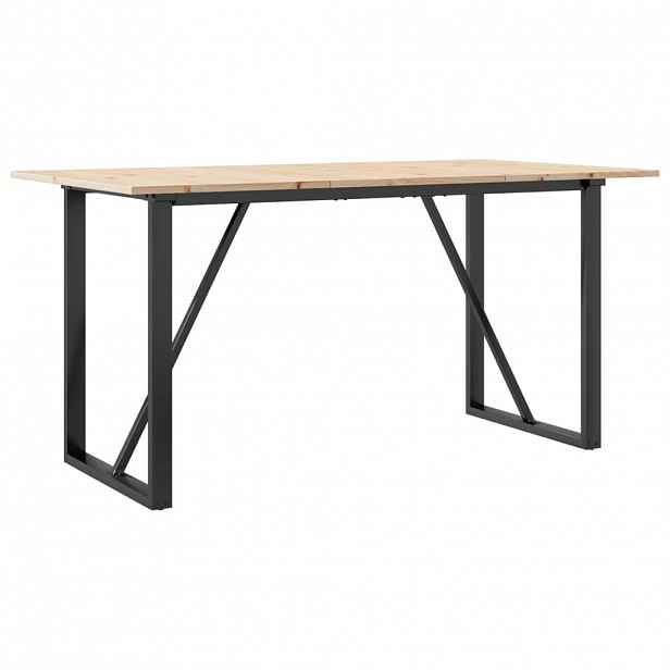 vidaXL Jídelní stůl s O rámem 140 x 80 x 75 cm borové dřevo a ocel