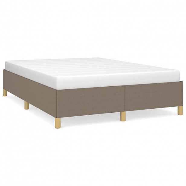 vidaXL Rám postele bez matrace taupe 140 x 200 cm textil